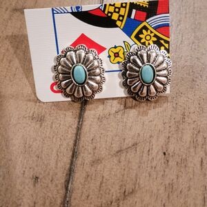 Fashion Jewelry Silver and Turquoise Earrings